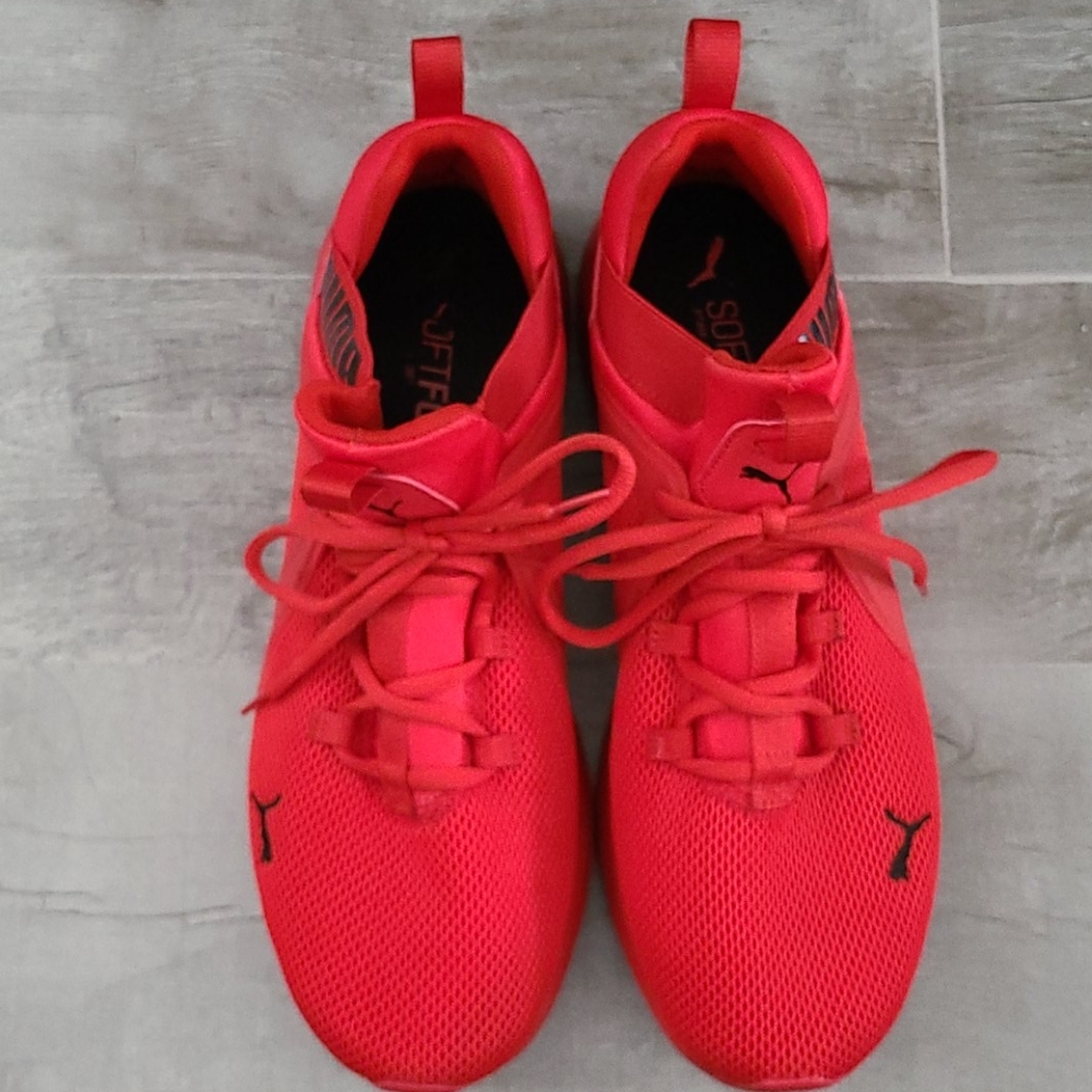 Puma® Enzo2 Mens Red Mesh Lace Up Athletic Sz14